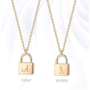 Initial Necklace Lock 18K Gold Plated